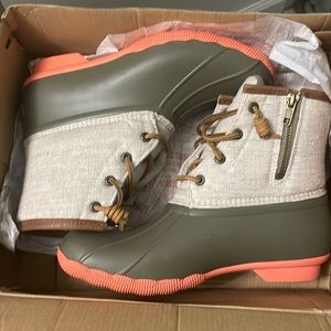 Sperry saltwater taupe/natural hemp rain pot